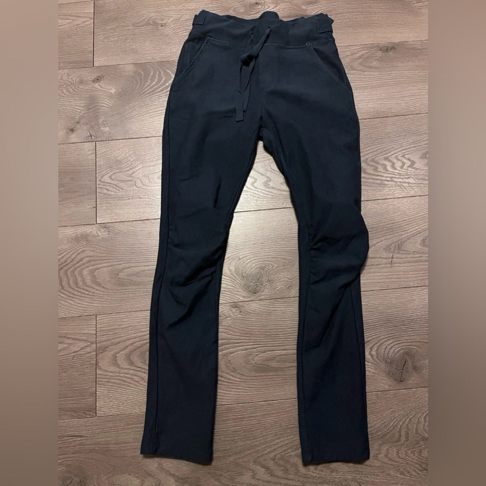 Femme Fatale Womens Stretch Cotton Ruched Drawstring Waist Pants Blue Size S